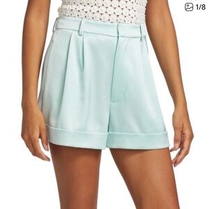 ALICE + OLIVIA conry pleated satin short